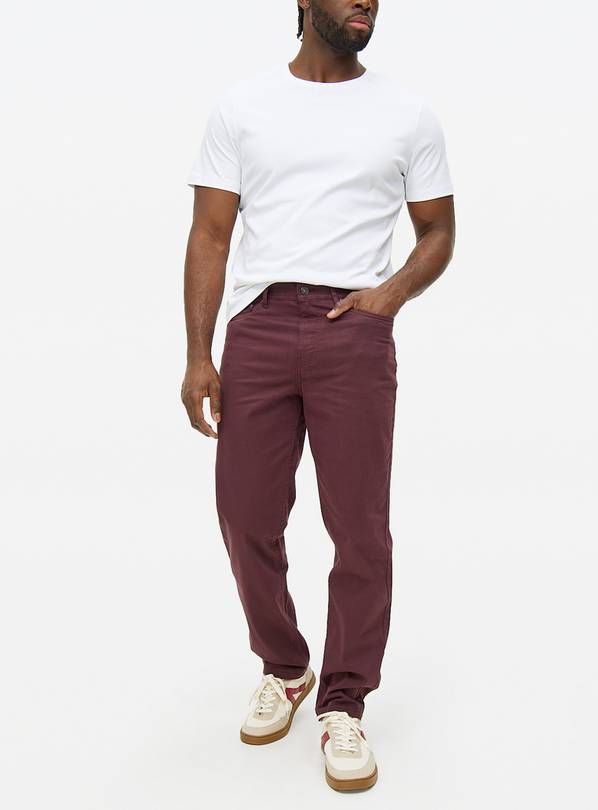 Dark Red Straight Leg Trousers 36S